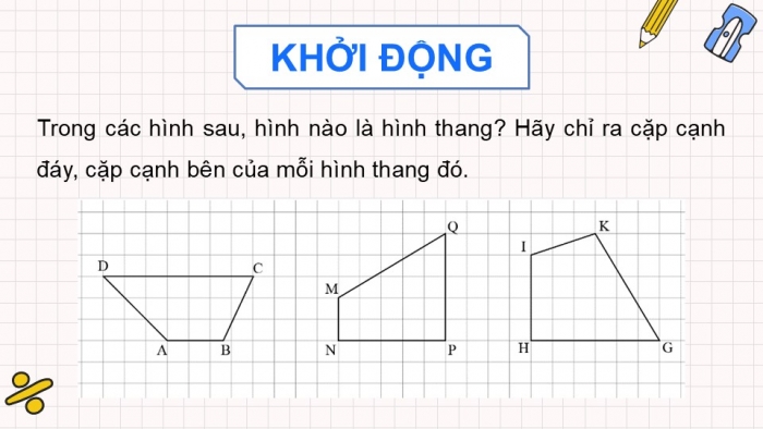 Giáo án PPT dạy thêm Toán 5 Chân trời bài 45: Hình thang