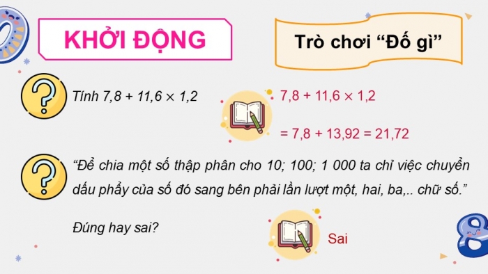 Giáo án PPT dạy thêm Toán 5 Chân trời bài 53: Ôn tập các phép tính với số thập phân (P2)