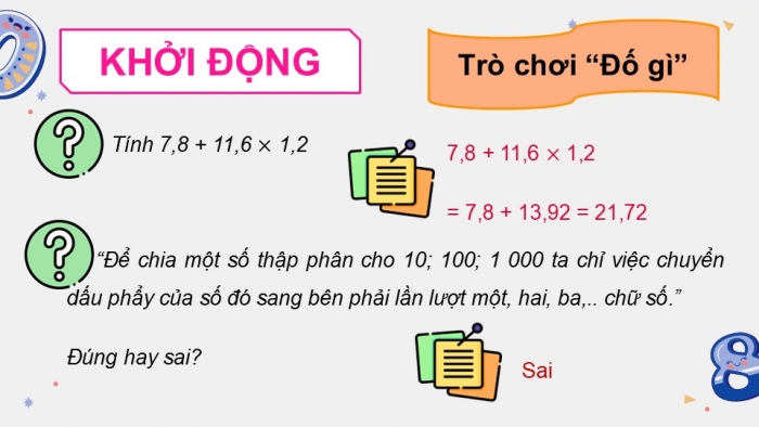 Giáo án PPT dạy thêm Toán 5 Chân trời bài 53: Ôn tập các phép tính với số thập phân