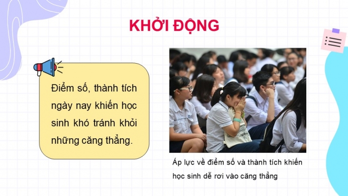 Giáo án điện tử Hoạt động trải nghiệm 9 cánh diều Chủ đề 3 - Hoạt động giáo dục 1: Ứng phó với căng thẳng