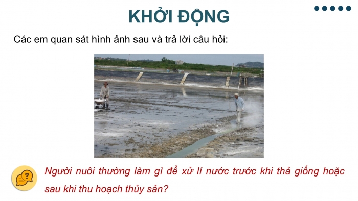 Giáo án điện tử Công nghệ 12 Lâm nghiệp Thủy sản Cánh diều Bài 13: Xử li môi trường nuôi thuỷ sản