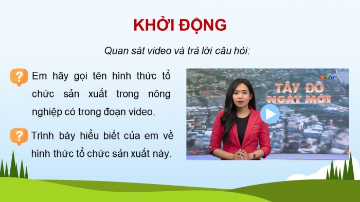 Giáo án điện tử Địa lí 12 cánh diều Bài 11: Một số hình thức tổ chức lãnh thổ nông nghiệp