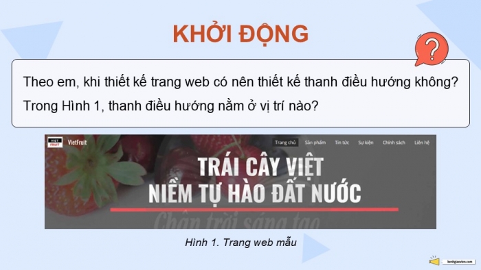 Giáo án điện tử Tin học ứng dụng 12 chân trời Bài E2: Tạo, hiệu chỉnh trang web và thiết kế thanh điều hướng