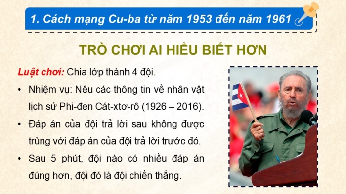 Giáo án điện tử Lịch sử 9 cánh diều Bài 11: Khu vực Mỹ La-tinh từ năm 1945 đến năm 1991 (P2)