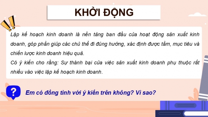 Giáo án điện tử Kinh tế pháp luật 12 cánh diều Bài 5: Lập kế hoạch kinh doanh