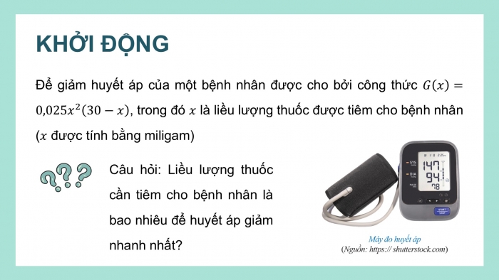 Giáo án điện tử chuyên đề Toán 12 cánh diều Bài 2: Vận dụng đạo hàm để giải quyết một số bài toán tối ưu trong thực tiễn