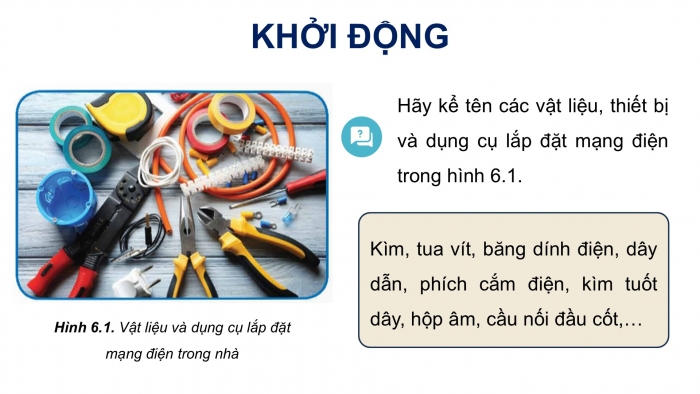 Giáo án điện tử Công nghệ 9 Lắp đặt mạng điện trong nhà Kết nối Bài 6: Thực hành Lắp đặt mạng điện trong nhà