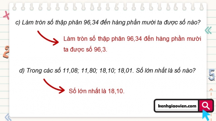 Giáo án điện tử Toán 5 kết nối Bài 30: Ôn tập số thập phân