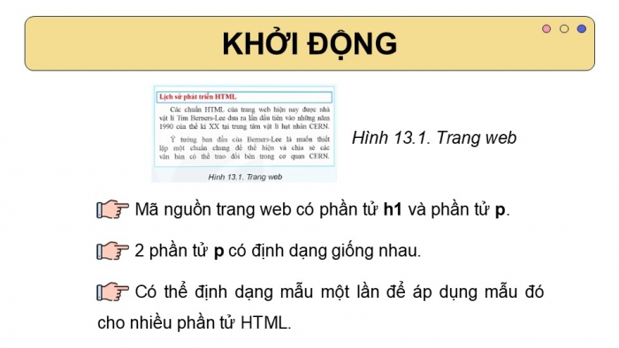 Giáo án điện tử Tin học ứng dụng 12 kết nối Bài 13: Khái niệm, vai trò của CSS