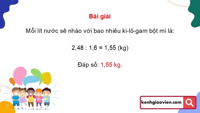 Giáo án PPT dạy thêm Toán 5 Chân trời bài 40: Chia một số thập phân cho một số thập phân