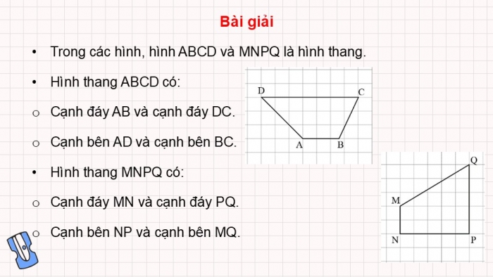 Giáo án PPT dạy thêm Toán 5 Chân trời bài 45: Hình thang