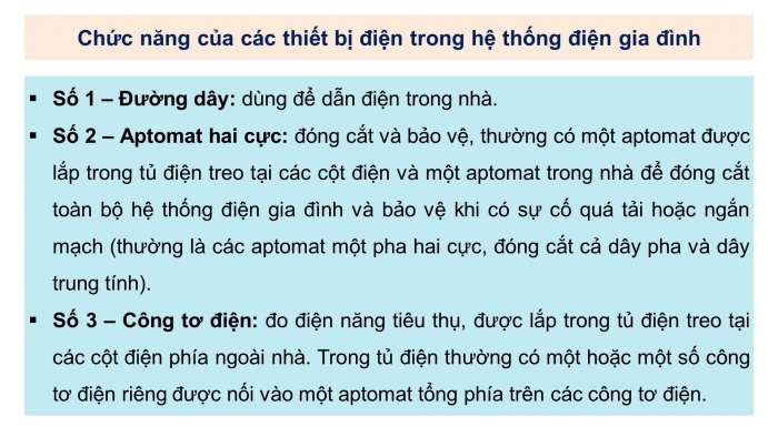 Giáo án điện tử Công nghệ 12 Điện - Điện tử Cánh diều Bài 8: Cấu trúc hệ thống điện trong gia đình