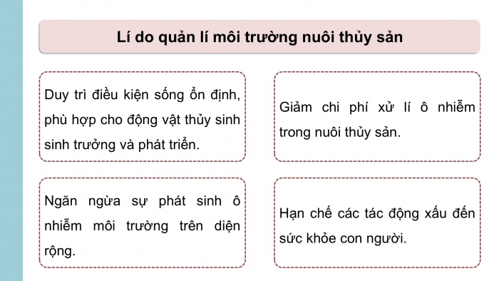 Giáo án điện tử Công nghệ 12 Lâm nghiệp - Thủy sản Kết nối Bài 11: Quản lí môi trường nuôi thuỷ sản