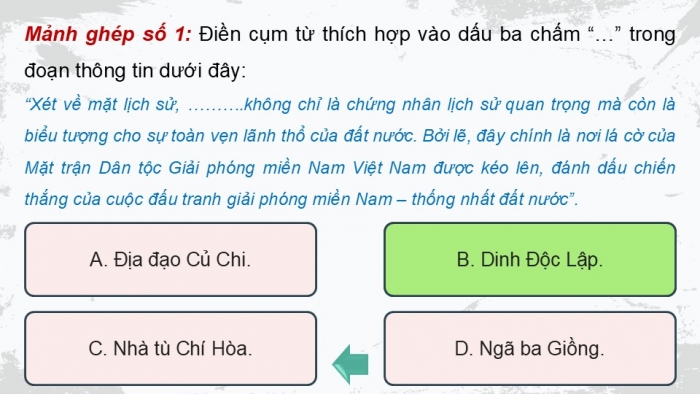 Giáo án điện tử Lịch sử 12 chân trời Bài 8: Cuộc kháng chiến chống Mỹ, cứu nước (1954 – 1975)