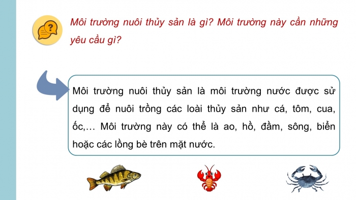 Giáo án điện tử Công nghệ 12 Lâm nghiệp Thủy sản Cánh diều Bài 11: Một số chỉ tiêu cơ bản của môi trường nuôi thuỷ sản