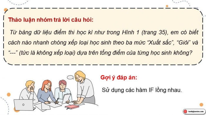 Giáo án điện tử Tin học 9 cánh diều Chủ đề E3 Bài 3: Hàm điều kiện IF (tiếp theo)