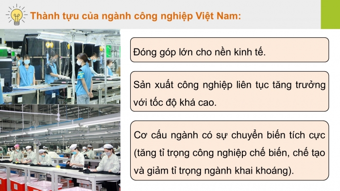 Giáo án điện tử Địa lí 12 cánh diều Bài 15: Thực hành Vẽ biểu đồ, nhận xét và giải thích tình hình phát triển của các ngành công nghiệp ở nước ta