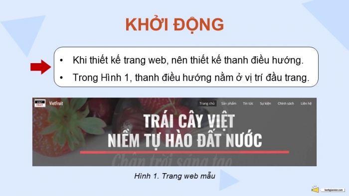 Giáo án điện tử Tin học ứng dụng 12 chân trời Bài E2: Tạo, hiệu chỉnh trang web và thiết kế thanh điều hướng