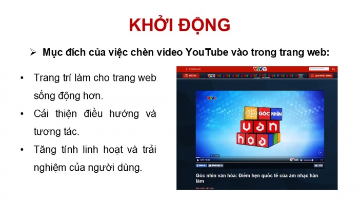 Giáo án điện tử Tin học ứng dụng 12 chân trời Bài E6: Chèn YouTube, Calendar, Drive và Collapsible group