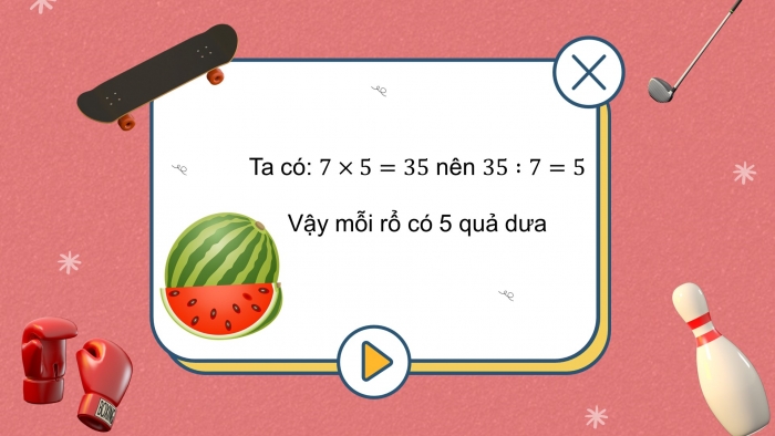 Giáo án điện tử Toán 3 cánh diều bài Bảng chia 7