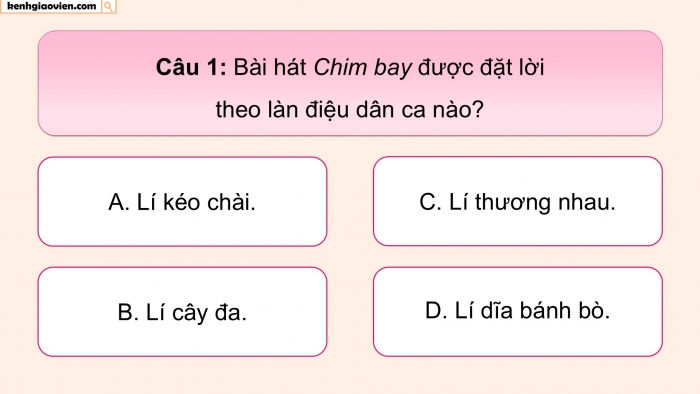 Giáo án điện tử Âm nhạc 5 cánh diều Tiết 14: Ôn tập bài hát Chim bay, Nghe nhạc Thiên nga