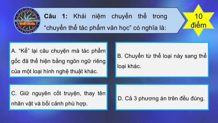 Giáo án điện tử chuyên đề Ngữ văn 12 kết nối CĐ 2 Phần 1: Thưởng thức một tác phẩm nghệ thuật được chuyển thể từ văn học