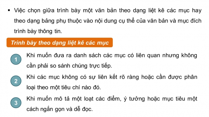 Giáo án điện tử Khoa học máy tính 12 cánh diều Bài 4: Trình bày nội dung theo dạng danh sách, bảng biểu