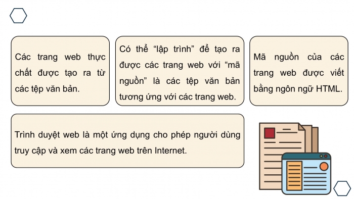 Giáo án điện tử Tin học ứng dụng 12 kết nối Bài 7: HTML và cấu trúc trang web