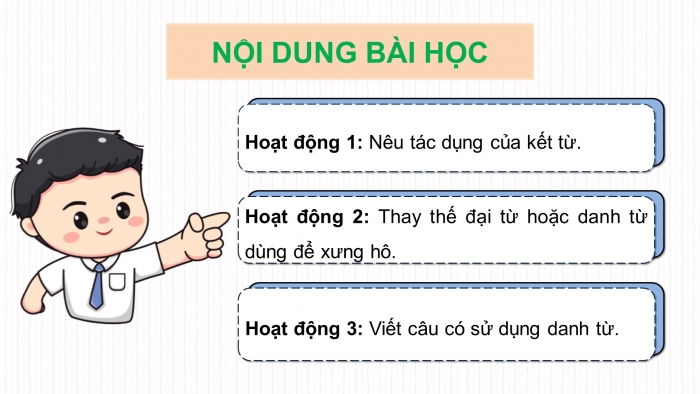 Giáo án điện tử Tiếng Việt 5 chân trời Bài 5: Luyện tập về đại từ và kết từ