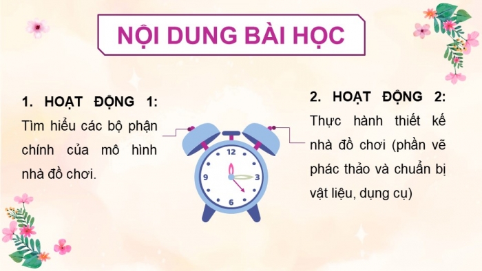 Giáo án điện tử Công nghệ 5 chân trời Bài 4: Thực hành thiết kế nhà đồ chơi