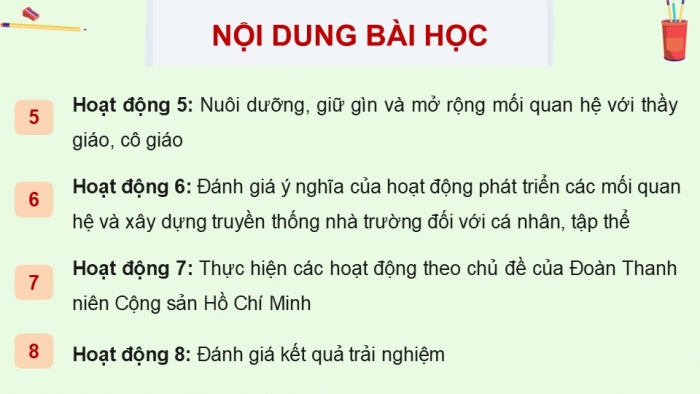 Giáo án điện tử Hoạt động trải nghiệm 12 chân trời bản 2 Chủ đề 3: Phát triển các mối quan hệ với thầy cô, bạn bè (P2)