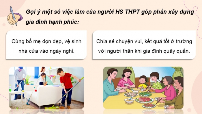 Giáo án điện tử Hoạt động trải nghiệm 12 chân trời bản 2 Chủ đề 4: Thể hiện trách nhiệm với gia đình (P1)