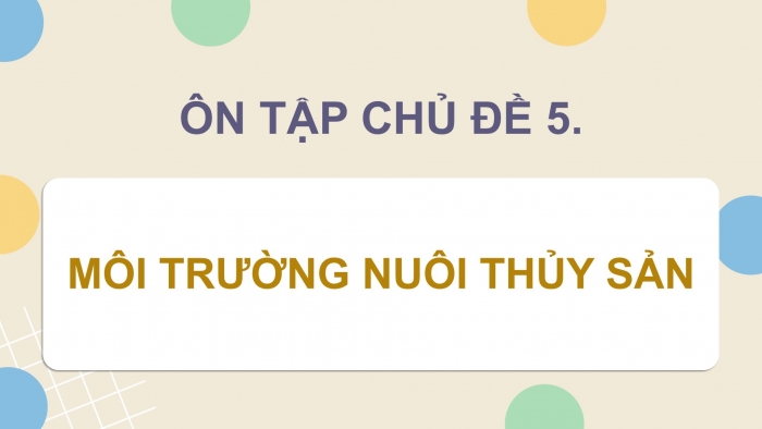 Giáo án điện tử Công nghệ 12 Lâm nghiệp Thủy sản Cánh diều Bài Ôn tập chủ đề 5