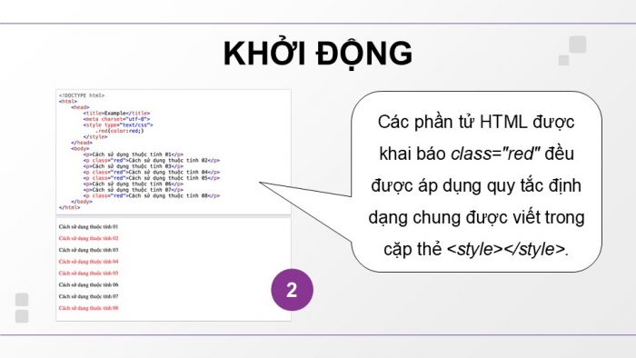 Giáo án điện tử Tin học ứng dụng 12 cánh diều Bài 10: Bộ chọn lớp, bộ chọn định danh