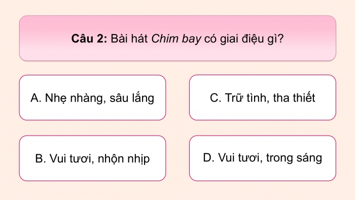 Giáo án điện tử Âm nhạc 5 cánh diều Tiết 14: Ôn tập bài hát Chim bay, Nghe nhạc Thiên nga