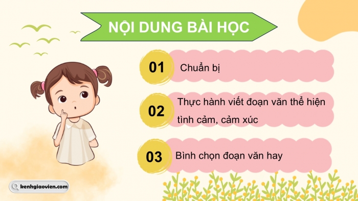 Giáo án điện tử Tiếng Việt 5 cánh diều Bài 9: Viết đoạn văn thể hiện tình cảm, cảm xúc (Ôn tập)