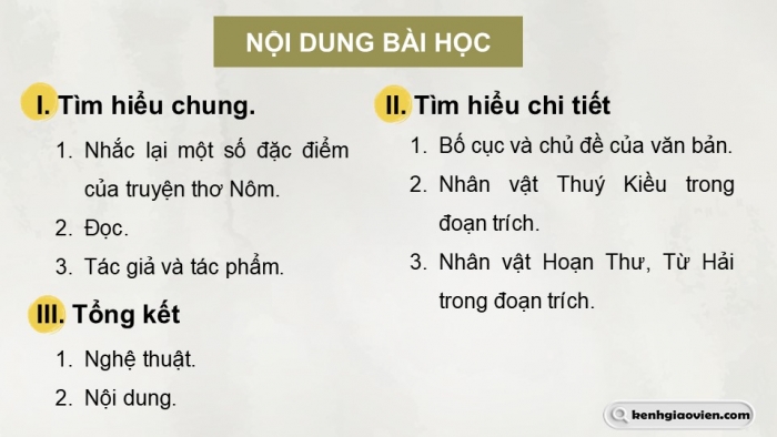 Giáo án điện tử Ngữ văn 9 chân trời Bài 5: Thúy Kiều báo ân, báo oán (Nguyễn Du)