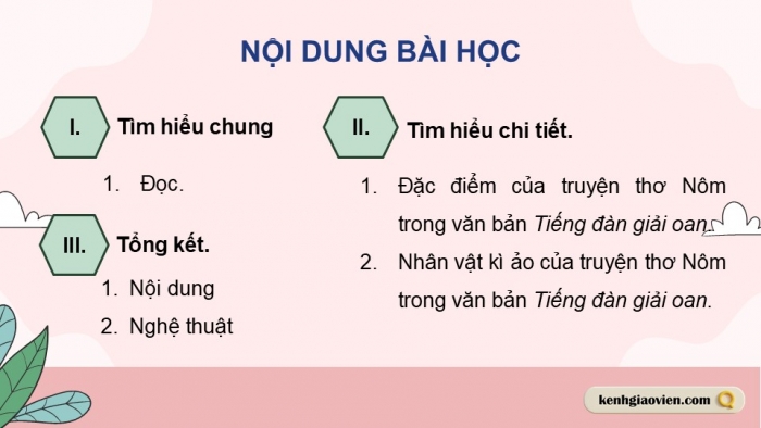 Giáo án điện tử Ngữ văn 9 chân trời Bài 5: Tiếng đàn giải oan (Truyện thơ Nôm khuyết danh)