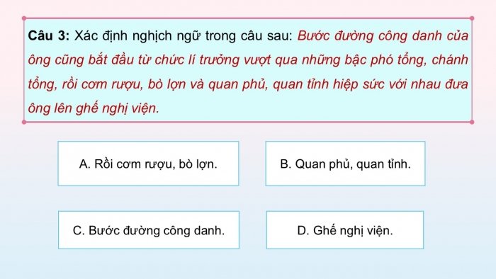 Giáo án điện tử Ngữ văn 12 chân trời Bài 5: Thực hành tiếng Việt