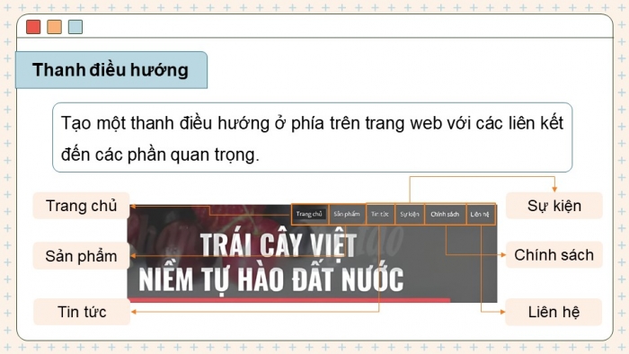 Giáo án điện tử Tin học ứng dụng 12 chân trời Bài E1: Tạo trang web, thiết lập giao diện và xem trước trang web