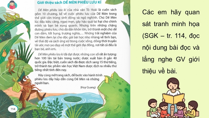 Giáo án điện tử Tiếng Việt 5 kết nối Bài 23: Giới thiệu sách Dế Mèn phiêu lưu kí