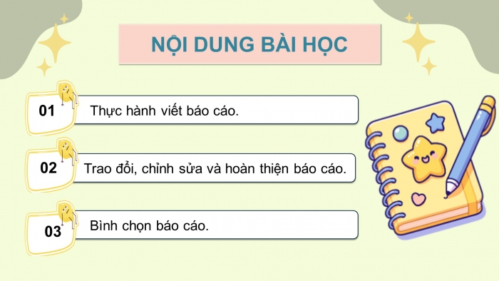 Giáo án điện tử Tiếng Việt 5 chân trời Bài 1: Luyện tập viết báo cáo công việc