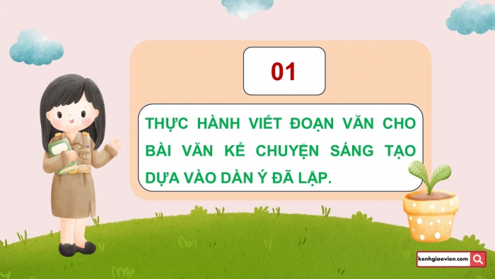 Giáo án điện tử Tiếng Việt 5 chân trời Bài 4: Viết đoạn văn cho bài văn kể chuyện sáng tạo