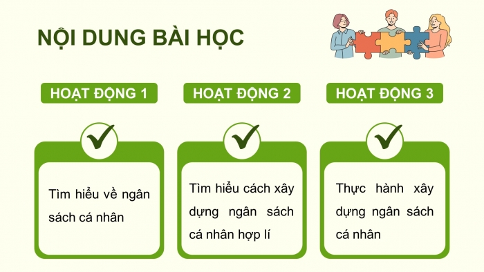 Giáo án điện tử Hoạt động trải nghiệm 9 cánh diều Chủ đề 4 - Hoạt động giáo dục 2: Xây dựng ngân sách cá nhân