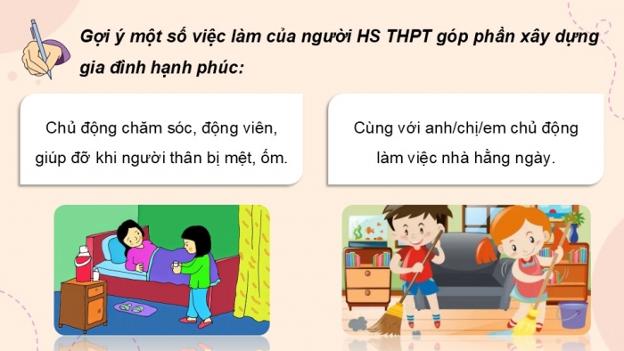 Giáo án điện tử Hoạt động trải nghiệm 12 chân trời bản 2 Chủ đề 4: Thể hiện trách nhiệm với gia đình (P1)