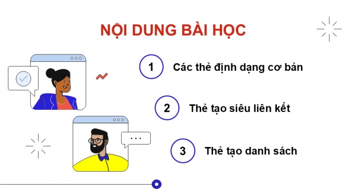 Giáo án điện tử Khoa học máy tính 12 chân trời Bài F2: Tạo và định dạng trang web với các thẻ HTML