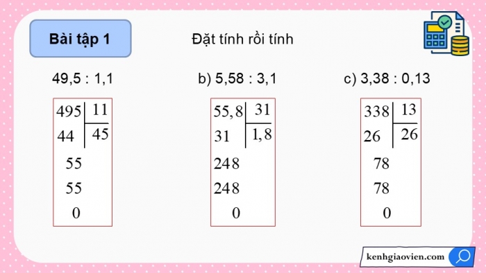 Giáo án điện tử Toán 5 cánh diều Bài 36: Luyện tập