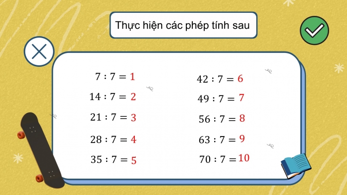 Giáo án điện tử Toán 3 cánh diều bài Bảng chia 7