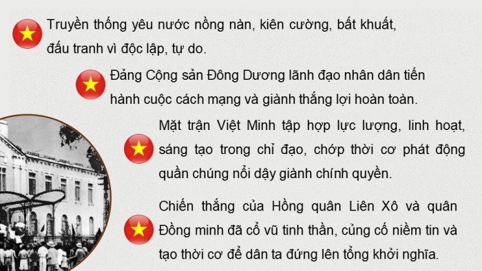 Giáo án điện tử Lịch sử 9 kết nối Bài 8: Cách mạng tháng Tám năm 1945 (P3)