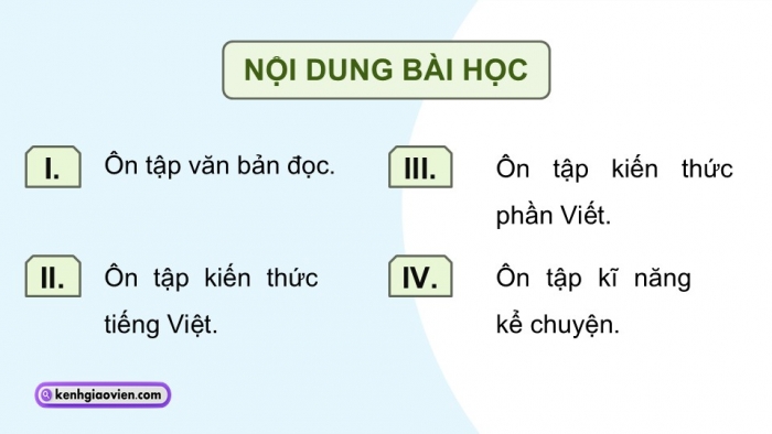 Giáo án điện tử Ngữ văn 9 chân trời Bài 4: Ôn tập